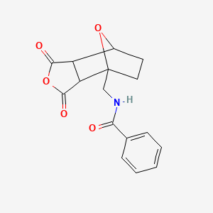 molecular formula C16H15NO5 B2413348 exo-cis-(+/-)-1-(Benzylamido-methyl)-7-oxabicyclo[2.2.1]heptane-2,3-dicarboxylic anhydride CAS No. 167847-60-1