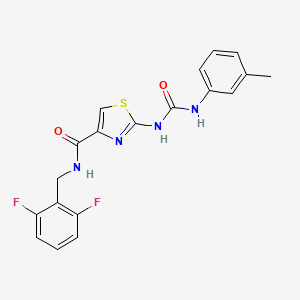 molecular formula C19H16F2N4O2S B2413359 N-(2,6-difluorobenzyl)-2-(3-(m-tolyl)ureido)thiazole-4-carboxamide CAS No. 955710-87-9