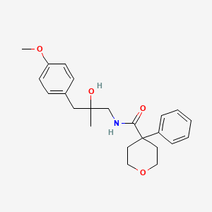 molecular formula C23H29NO4 B2413368 N-[2-hydroxy-3-(4-methoxyphenyl)-2-methylpropyl]-4-phenyloxane-4-carboxamide CAS No. 1396870-04-4