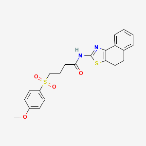 molecular formula C22H22N2O4S2 B2413369 N-(4,5-dihydronaphtho[1,2-d]thiazol-2-yl)-4-((4-methoxyphenyl)sulfonyl)butanamide CAS No. 922916-58-3
