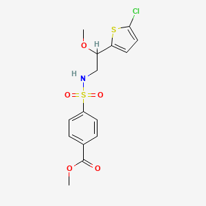 molecular formula C15H16ClNO5S2 B2413382 methyl 4-(N-(2-(5-chlorothiophen-2-yl)-2-methoxyethyl)sulfamoyl)benzoate CAS No. 2034599-21-6