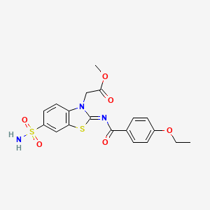 Methyl 2-[2-(4-ethoxybenzoyl)imino-6-sulfamoyl-1,3-benzothiazol-3-yl]acetate