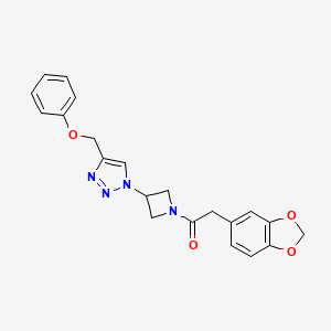 2-(benzo[d][1,3]dioxol-5-yl)-1-(3-(4-(phenoxymethyl)-1H-1,2,3-triazol-1-yl)azetidin-1-yl)ethanone