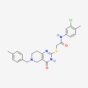 molecular formula C24H25ClN4O2S B2413408 N-(3-chloro-4-methylphenyl)-2-({6-[(4-methylphenyl)methyl]-4-oxo-3H,4H,5H,6H,7H,8H-pyrido[4,3-d]pyrimidin-2-yl}sulfanyl)acetamide CAS No. 866866-55-9