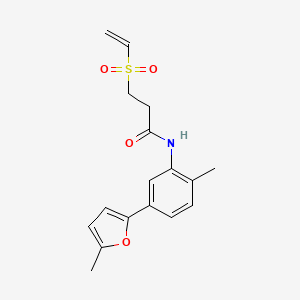 3-Ethenylsulfonyl-N-[2-methyl-5-(5-methylfuran-2-yl)phenyl]propanamide