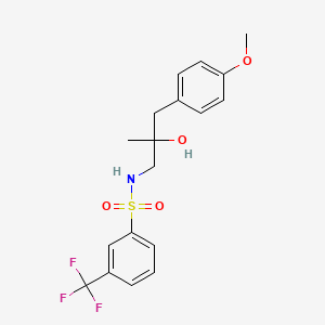 molecular formula C18H20F3NO4S B2413495 N-(2-hydroxy-3-(4-methoxyphenyl)-2-methylpropyl)-3-(trifluoromethyl)benzenesulfonamide CAS No. 1396805-30-3