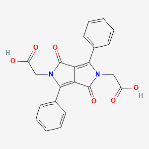 molecular formula C22H16N2O6 B2413520 2,2'-(1,4-Dioxo-3,6-diphenylpyrrolo[3,4-c]pyrrole-2,5(1h,4h)-diyl)diacetic acid CAS No. 632286-84-1