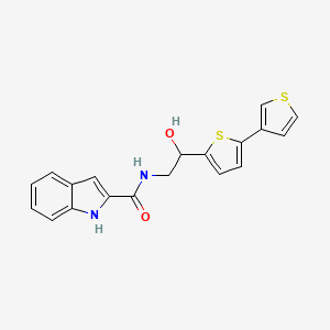 molecular formula C19H16N2O2S2 B2413551 N-(2-([2,3'-bithiophen]-5-yl)-2-hydroxyethyl)-1H-indole-2-carboxamide CAS No. 2309591-84-0
