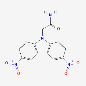 molecular formula C14H10N4O5 B2413602 2-(3,6-Dinitrocarbazol-9-yl)acetamide CAS No. 328015-97-0