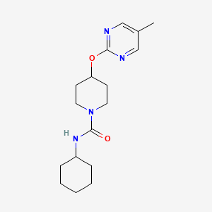 molecular formula C17H26N4O2 B2413614 N-Cyclohexyl-4-(5-methylpyrimidin-2-yl)oxypiperidine-1-carboxamide CAS No. 2379952-59-5