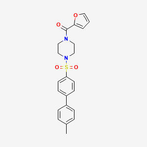 molecular formula C22H22N2O4S B2413635 Furan-2-yl-[4-[4-(4-methylphenyl)phenyl]sulfonylpiperazin-1-yl]methanone CAS No. 670272-54-5