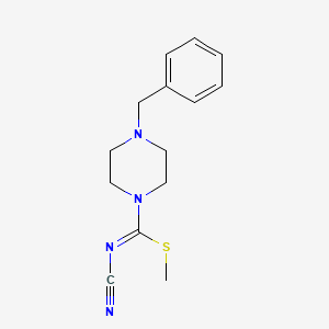 molecular formula C14H18N4S B2413648 methyl 4-benzyl-N-cyanopiperazine-1-carbimidothioate CAS No. 89292-69-3