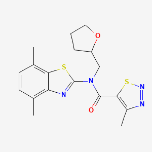 N-(4,7-dimethylbenzo[d]thiazol-2-yl)-4-methyl-N-((tetrahydrofuran-2-yl)methyl)-1,2,3-thiadiazole-5-carboxamide