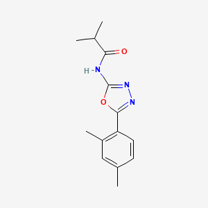 molecular formula C14H17N3O2 B2413655 N-[5-(2,4-dimethylphenyl)-1,3,4-oxadiazol-2-yl]-2-methylpropanamide CAS No. 891113-13-6