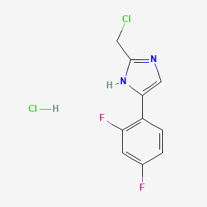 molecular formula C10H8Cl2F2N2 B2413656 2-(Chloromethyl)-5-(2,4-difluorophenyl)-1H-imidazole;hydrochloride CAS No. 2411302-22-0