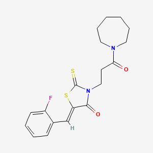 (5Z)-3-[3-(azepan-1-yl)-3-oxopropyl]-5-[(2-fluorophenyl)methylidene]-2-sulfanylidene-1,3-thiazolidin-4-one