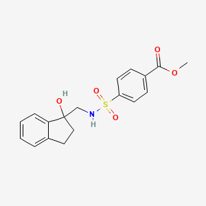molecular formula C18H19NO5S B2413681 methyl 4-(N-((1-hydroxy-2,3-dihydro-1H-inden-1-yl)methyl)sulfamoyl)benzoate CAS No. 1396682-97-5