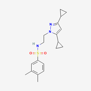 molecular formula C19H25N3O2S B2413683 N-(2-(3,5-dicyclopropyl-1H-pyrazol-1-yl)ethyl)-3,4-dimethylbenzenesulfonamide CAS No. 2309574-61-4