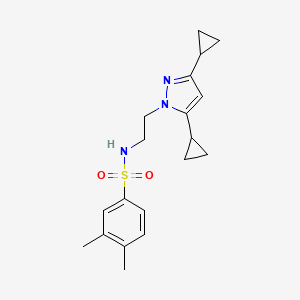 N-(2-(3,5-dicyclopropyl-1H-pyrazol-1-yl)ethyl)-3,4-dimethylbenzenesulfonamide