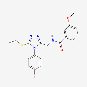molecular formula C19H19FN4O2S B2413705 N-{[5-(ethylsulfanyl)-4-(4-fluorophenyl)-4H-1,2,4-triazol-3-yl]methyl}-3-methoxybenzamide CAS No. 391919-14-5