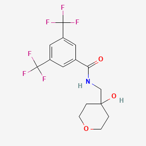 molecular formula C15H15F6NO3 B2413717 N-[(4-hydroxyoxan-4-yl)methyl]-3,5-bis(trifluoromethyl)benzamide CAS No. 1351647-14-7