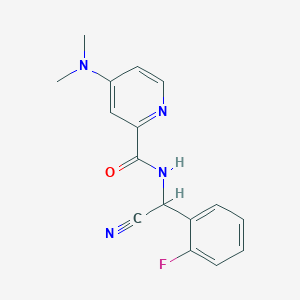 molecular formula C16H15FN4O B2413720 N-[Cyano-(2-fluorophenyl)methyl]-4-(dimethylamino)pyridine-2-carboxamide CAS No. 1645529-78-7