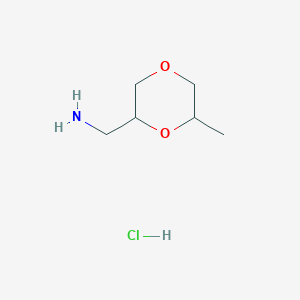 molecular formula C6H14ClNO2 B2413735 (6-Methyl-1,4-dioxan-2-yl)methanamine;hydrochloride CAS No. 2580200-91-3