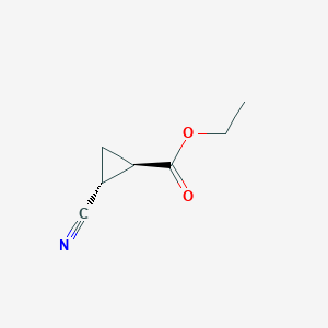 molecular formula C7H9NO2 B2413739 ethyl (1R,2R)-2-cyanocyclopropane-1-carboxylate CAS No. 3999-56-2; 492468-13-0