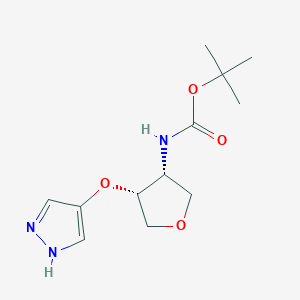 Tert-butyl N-[(3R,4R)-4-(1H-pyrazol-4-yloxy)oxolan-3-yl]carbamate