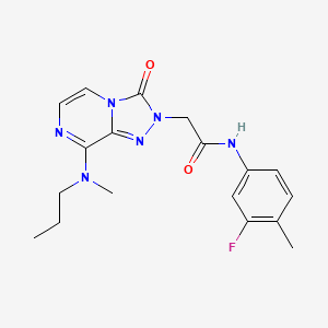 molecular formula C18H21FN6O2 B2413751 N-(3-fluoro-4-methylphenyl)-2-{8-[methyl(propyl)amino]-3-oxo-2H,3H-[1,2,4]triazolo[4,3-a]pyrazin-2-yl}acetamide CAS No. 1251569-40-0