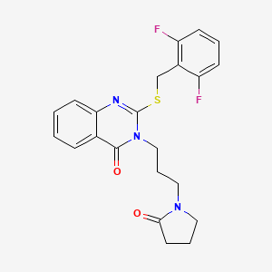 2-[(2,6-Difluorophenyl)methylsulfanyl]-3-[3-(2-oxopyrrolidin-1-yl)propyl]quinazolin-4-one