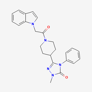 3-(1-(2-(1H-indol-1-yl)acetyl)piperidin-4-yl)-1-methyl-4-phenyl-1H-1,2,4-triazol-5(4H)-one