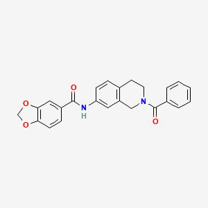 N-(2-benzoyl-1,2,3,4-tetrahydroisoquinolin-7-yl)benzo[d][1,3]dioxole-5-carboxamide