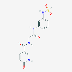 molecular formula C16H18N4O5S B2413810 N-methyl-N-(2-((3-(methylsulfonamido)phenyl)amino)-2-oxoethyl)-6-oxo-1,6-dihydropyridine-3-carboxamide CAS No. 1251578-75-2