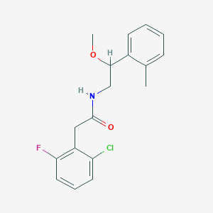 molecular formula C18H19ClFNO2 B2413833 2-(2-chloro-6-fluorophenyl)-N-(2-methoxy-2-(o-tolyl)ethyl)acetamide CAS No. 1797877-95-2