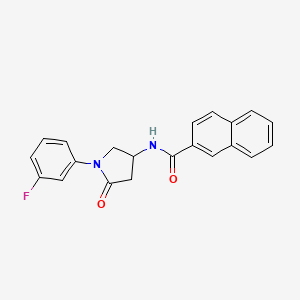 molecular formula C21H17FN2O2 B2413854 N-[1-(3-fluorophenyl)-5-oxopyrrolidin-3-yl]naphthalene-2-carboxamide CAS No. 896290-11-2