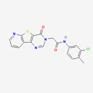 molecular formula C18H13ClN4O2S B2413888 N-(3-chloro-4-methylphenyl)-2-(6-oxo-8-thia-3,5,10-triazatricyclo[7.4.0.02,7]trideca-1(9),2(7),3,10,12-pentaen-5-yl)acetamide CAS No. 1223917-56-3