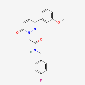 molecular formula C20H18FN3O3 B2413937 N-[(4-fluorophenyl)methyl]-2-[3-(3-methoxyphenyl)-6-oxo-1,6-dihydropyridazin-1-yl]acetamide CAS No. 899990-56-8