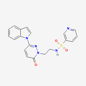 molecular formula C19H17N5O3S B2413997 N-(2-(3-(1H-indol-1-yl)-6-oxopyridazin-1(6H)-yl)ethyl)pyridine-3-sulfonamide CAS No. 1448134-27-7