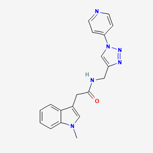 2-(1-methyl-1H-indol-3-yl)-N-((1-(pyridin-4-yl)-1H-1,2,3-triazol-4-yl)methyl)acetamide