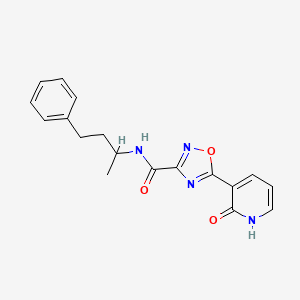 molecular formula C18H18N4O3 B2414022 5-(2-Oxo-1,2-dihydropyridin-3-yl)-N-(4-phenylbutan-2-yl)-1,2,4-oxadiazole-3-carboxamide CAS No. 1574637-64-1