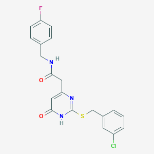 2-(2-((3-chlorobenzyl)thio)-6-oxo-1,6-dihydropyrimidin-4-yl)-N-(4-fluorobenzyl)acetamide