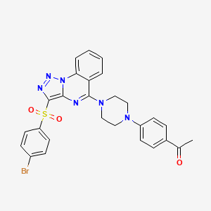 1-[4-(4-{3-[(4-Bromophenyl)sulfonyl][1,2,3]triazolo[1,5-a]quinazolin-5-yl}piperazin-1-yl)phenyl]ethanone