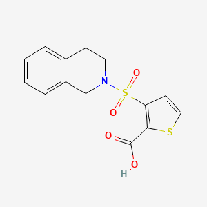molecular formula C14H13NO4S2 B2414035 3-(1,2,3,4-Tetrahydroisoquinoline-2-sulfonyl)thiophene-2-carboxylic acid CAS No. 924116-79-0