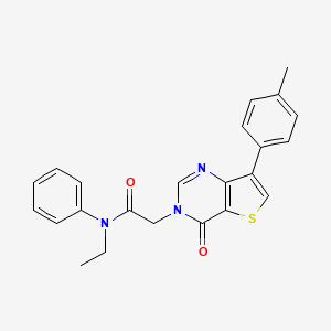 molecular formula C23H21N3O2S B2414037 N-ethyl-2-[7-(4-methylphenyl)-4-oxo-3H,4H-thieno[3,2-d]pyrimidin-3-yl]-N-phenylacetamide CAS No. 1206985-69-4
