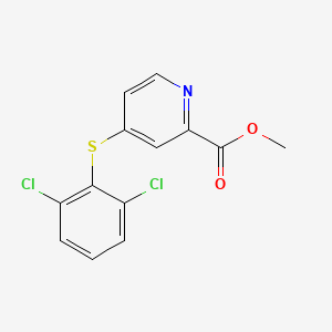 molecular formula C13H9Cl2NO2S B2414060 Methyl 4-[(2,6-dichlorophenyl)sulfanyl]-2-pyridinecarboxylate CAS No. 338748-11-1