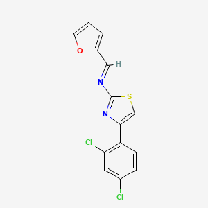 N-[4-(2,4-dichlorophenyl)-1,3-thiazol-2-yl]-N-[(E)-2-furylmethylidene]amine