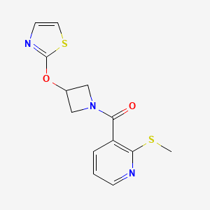 B2414083 (2-(Methylthio)pyridin-3-yl)(3-(thiazol-2-yloxy)azetidin-1-yl)methanone CAS No. 1797335-44-4