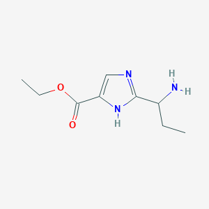 molecular formula C9H15N3O2 B2414111 Ethyl 2-(1-aminopropyl)-1H-imidazole-5-carboxylate CAS No. 2248407-44-3
