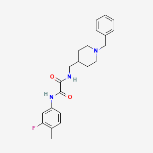 molecular formula C22H26FN3O2 B2414170 N1-((1-benzylpiperidin-4-yl)methyl)-N2-(3-fluoro-4-methylphenyl)oxalamide CAS No. 953249-45-1
